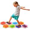 imageArt3d 4Pack Colorful Liquid Sensory Floor Tiles FanShaped Liquid Fusion Sensory Dance Mats for Kid Toddler 13quot x 13quotMulticoloredhexagon 1