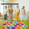 imageArt3d 4Pack Colorful Liquid Sensory Floor Tiles FanShaped Liquid Fusion Sensory Dance Mats for Kid Toddler 13quot x 13quotMulticoloredhexagon 1