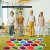 imageArt3d 4Pack Colorful Liquid Sensory Floor Tiles FanShaped Liquid Fusion Sensory Dance Mats for Kid Toddler 13quot x 13quotMulticoloredhexagon 2