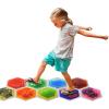 imageArt3d 4Pack Colorful Liquid Sensory Floor Tiles FanShaped Liquid Fusion Sensory Dance Mats for Kid Toddler 13quot x 13quotMulticoloredhexagon 2