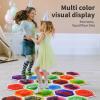 imageArt3d 4Pack Colorful Liquid Sensory Floor Tiles FanShaped Liquid Fusion Sensory Dance Mats for Kid Toddler 13quot x 13quotMulticoloredhexagon 2