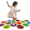 imageArt3d 4Pack Colorful Liquid Sensory Floor Tiles FanShaped Liquid Fusion Sensory Dance Mats for Kid Toddler 13quot x 13quotMulticoloredround 3