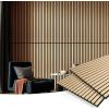 imageArt3d Wood Slat Acoustic Panels Set of 4  3D Fluted SoundAbsorbing Panels for Walls ampamp Ceilings Natural OakOak