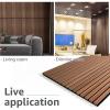imageArt3d Wood Slat Acoustic Panels Set of 4  3D Fluted SoundAbsorbing Panels for Walls ampamp Ceilings Natural OakWalnut