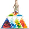imageArt3d 4Pack Colorful Liquid Sensory Floor Tiles FanShaped Liquid Fusion Sensory Dance Mats for Kid Toddler 13quot x 13quotMulticolortriangle 1