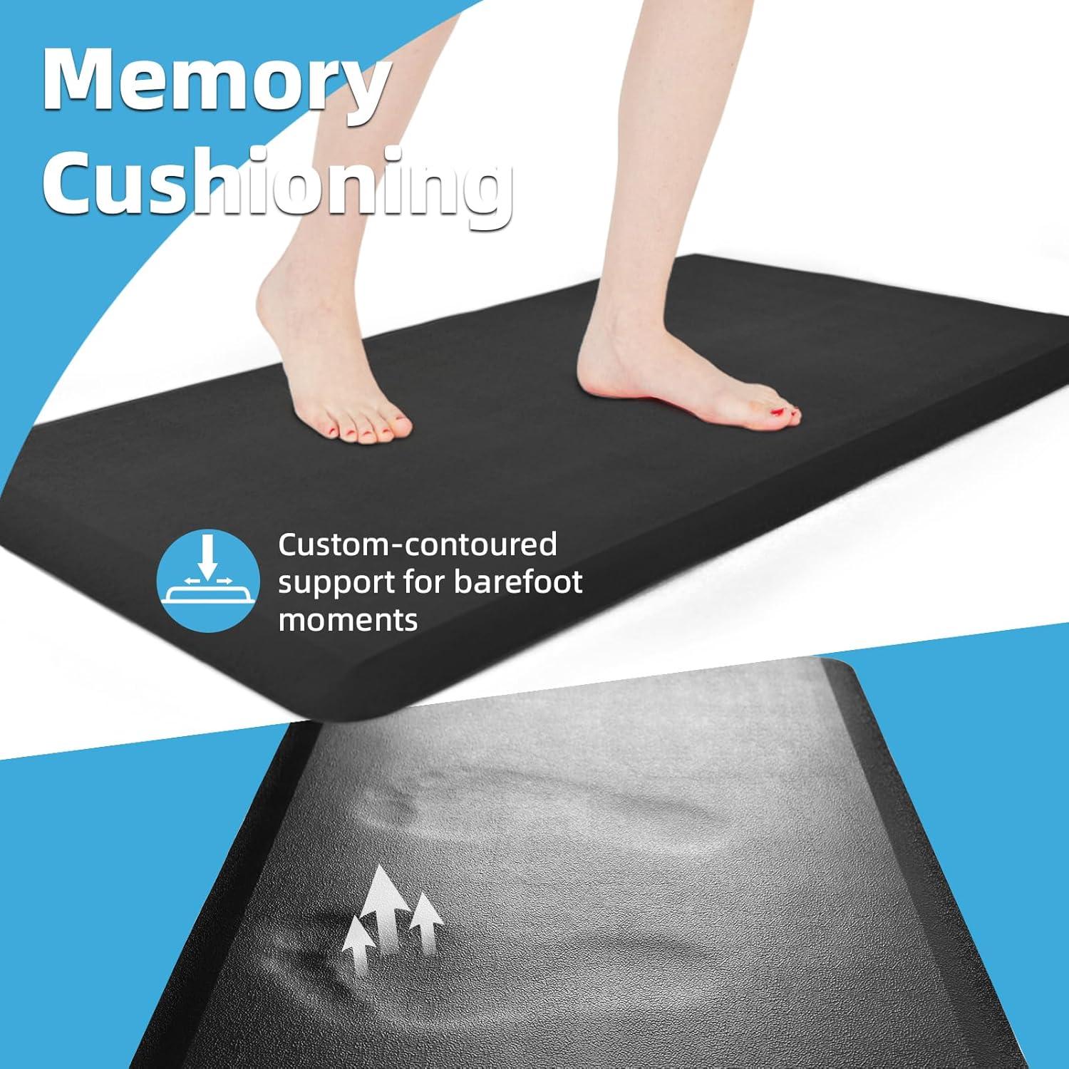 imageArt3d 34quot Thick Kitchen Mats for Floor Waterproof 20quot X 32quot Cushioned Comfort Mat Anti Fatigue Mats for Kitchen Ergonomic Standing Office Desk Home and Garage RedBlack