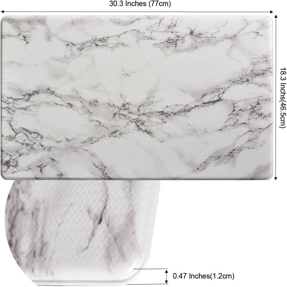 imageArt3d Anti Fatigue Mat  12 Inch Cushioned Kitchen Mats Comfort ampamp Non Slip Cushion for Standing Desk Office or Garage Floor 173quotx28quot Dark GreyReversiblemarble