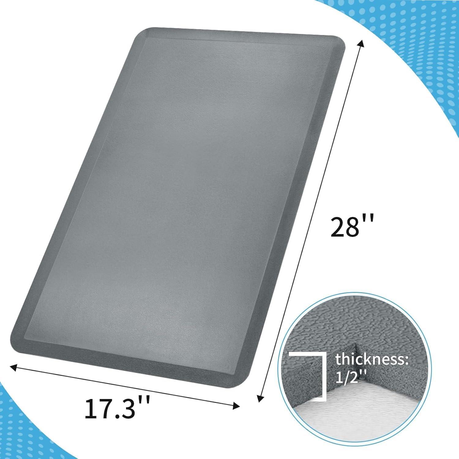 imageArt3d Anti Fatigue Mat  12 Inch Cushioned Kitchen Mats Comfort ampamp Non Slip Cushion for Standing Desk Office or Garage Floor 173quotx28quot Dark GreyDark Grey