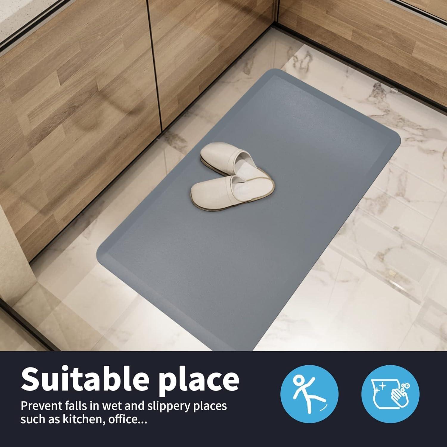 imageArt3d Anti Fatigue Mat  12 Inch Cushioned Kitchen Mats Comfort ampamp Non Slip Cushion for Standing Desk Office or Garage Floor 173quotx28quot Dark GreyDark Grey