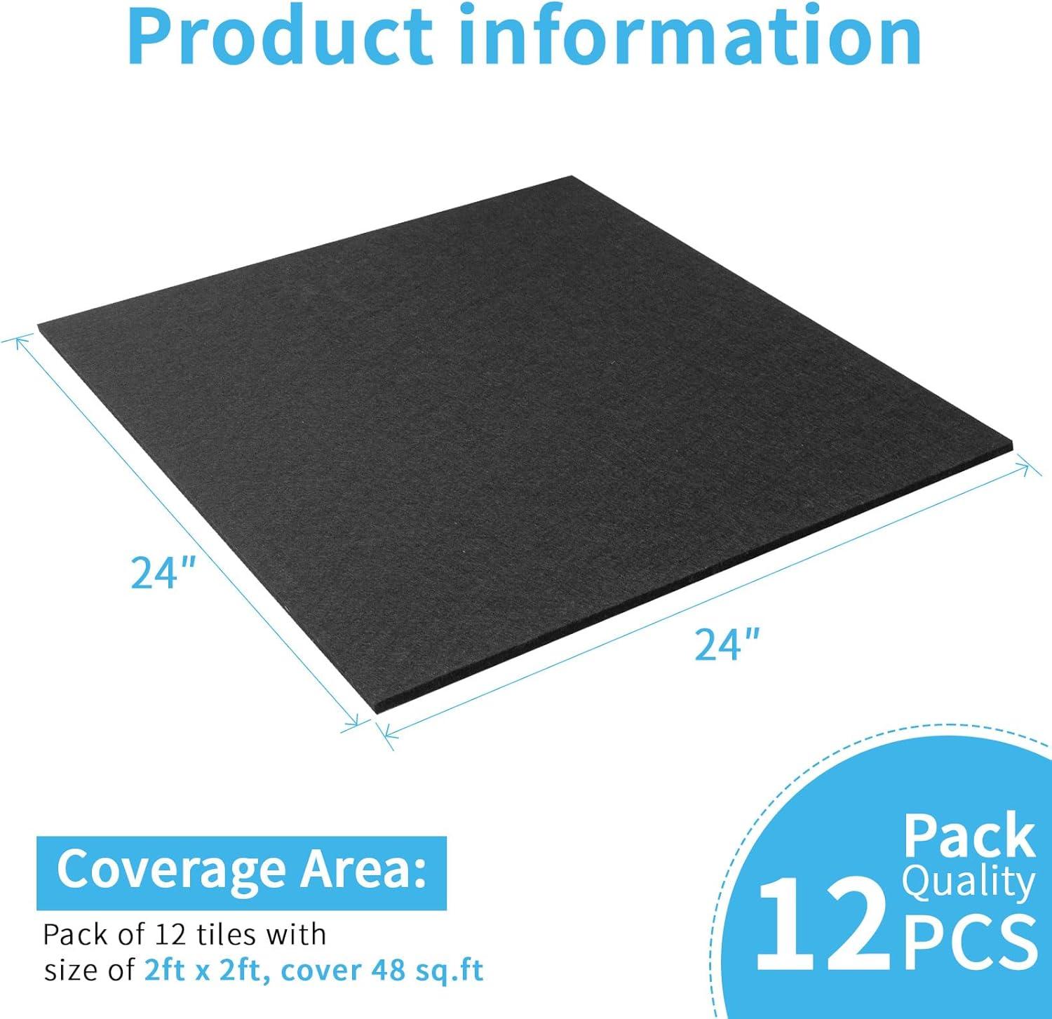 imageArt3d Pro Drop Ceiling Tiles 2ft x 2ft 12Pack Waterproof Polyester Ceiling Panels for Office Basement Kitchen Recording Room ReusableCovers 48 SqFt White Stucco PrintingBlack