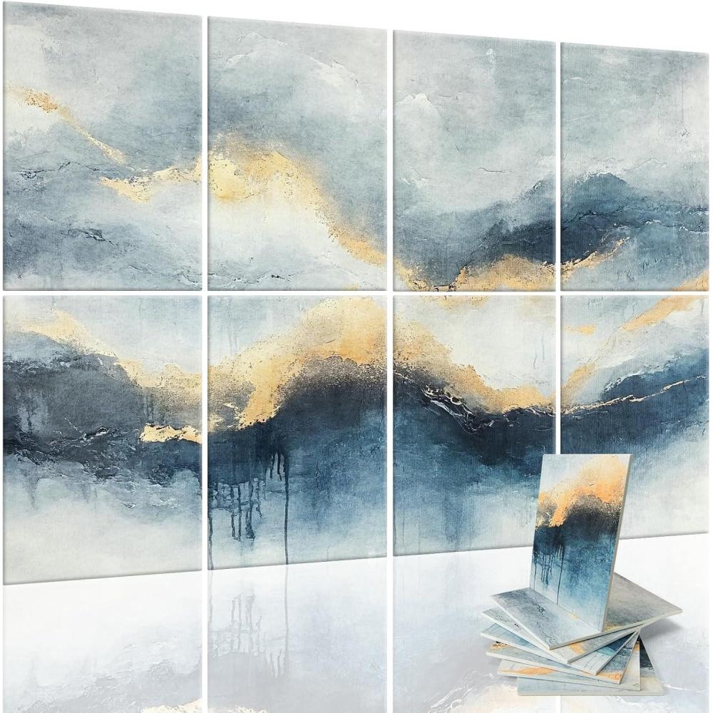 imageArt3d Soundproof Wall Panels 48quotx32quot 8Pack Acoustic Wall Art Panels Sound Absorbing Decorative Wall Panels for Living Room Bedroom Kitchen Studio Polyester UV PrintEthereal Light