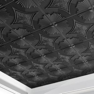 imageArt3d Drop Ceiling Tiles 24x24 in White 12Pack 48 Sqft 3D Wainscoting Panels Glue Up 2x2Black