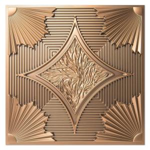 imageArt3d Drop Ceiling Tiles 24x24 in White 12Pack 48 Sqft 3D Wainscoting Panels Glue Up 2x2Bronze