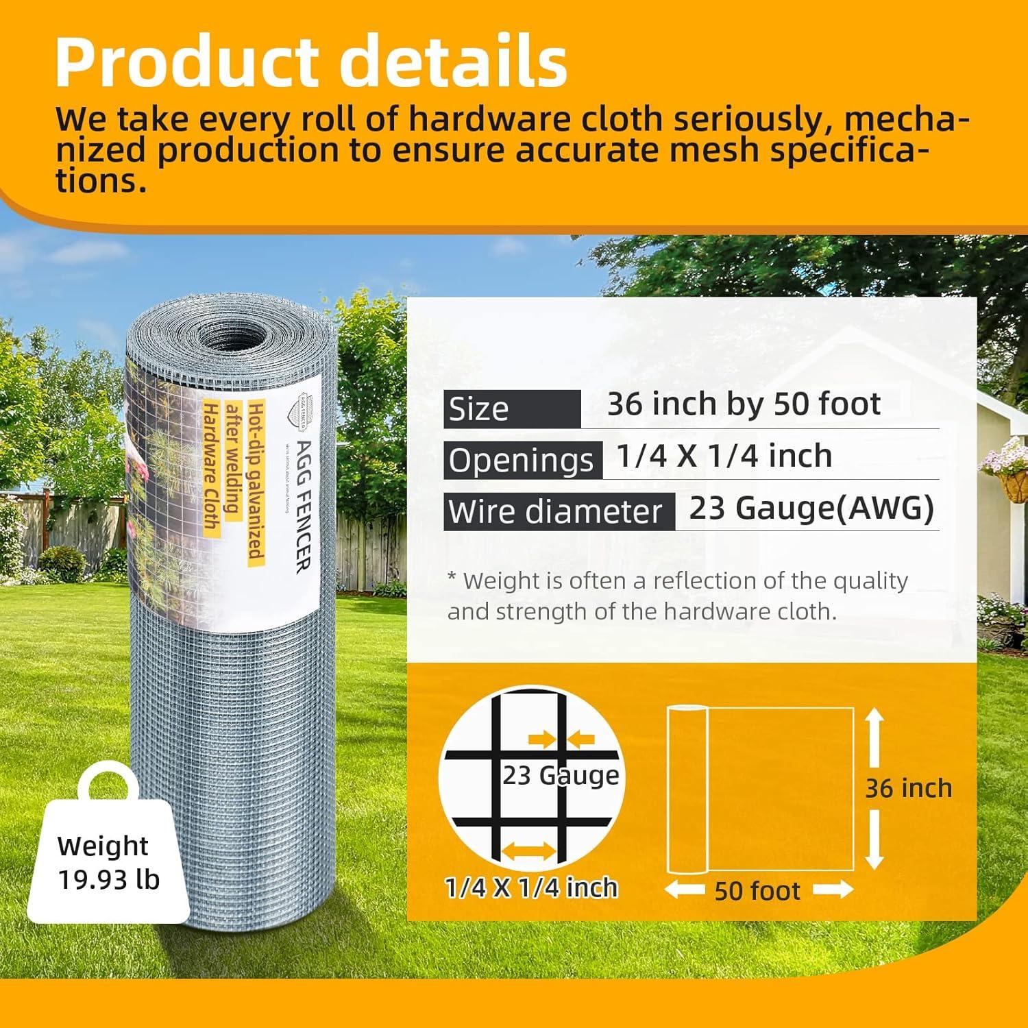 image48in x 100ft Hardware Cloth 12 inch Chicken Wire Fencing HotDipped Galvanized After Welding Garden Plant Supports Welded Metal Chicken Wire Poultry Animal Netting Cage Screen14inch 36in x 50ft