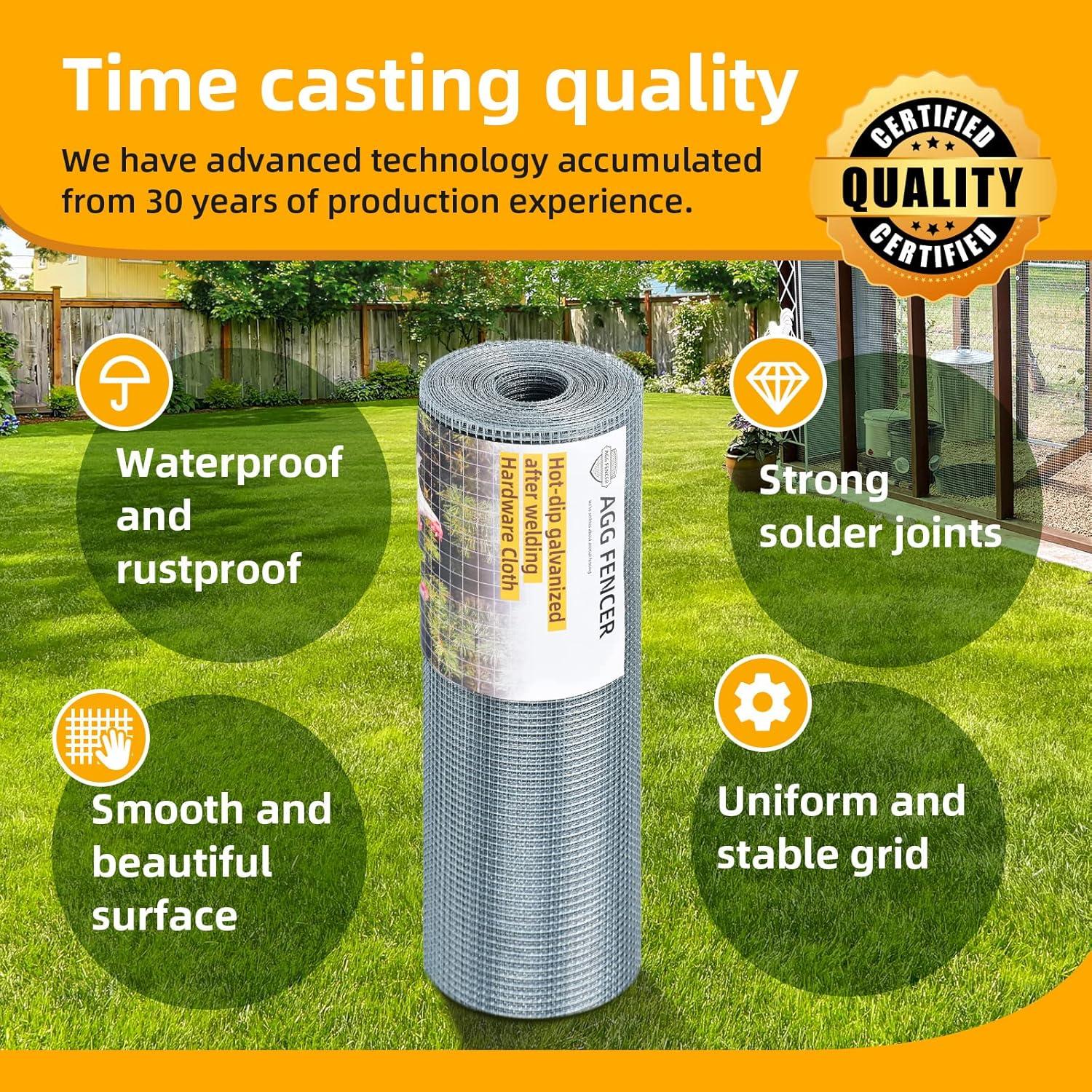 image48in x 100ft Hardware Cloth 12 inch Chicken Wire Fencing HotDipped Galvanized After Welding Garden Plant Supports Welded Metal Chicken Wire Poultry Animal Netting Cage Screen14inch 16in x 100ft