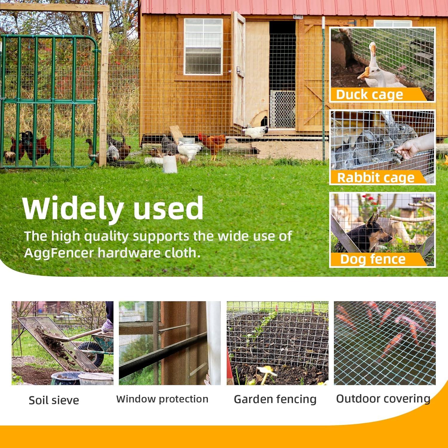 image48in x 100ft Hardware Cloth 12 inch Chicken Wire Fencing HotDipped Galvanized After Welding Garden Plant Supports Welded Metal Chicken Wire Poultry Animal Netting Cage Screen14inch 16in x 100ft