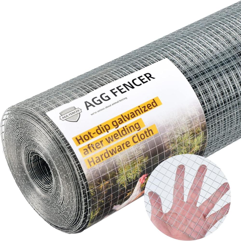 image48in x 100ft Hardware Cloth 12 inch Chicken Wire Fencing HotDipped Galvanized After Welding Garden Plant Supports Welded Metal Chicken Wire Poultry Animal Netting Cage Screen12inch 24in x 100ft