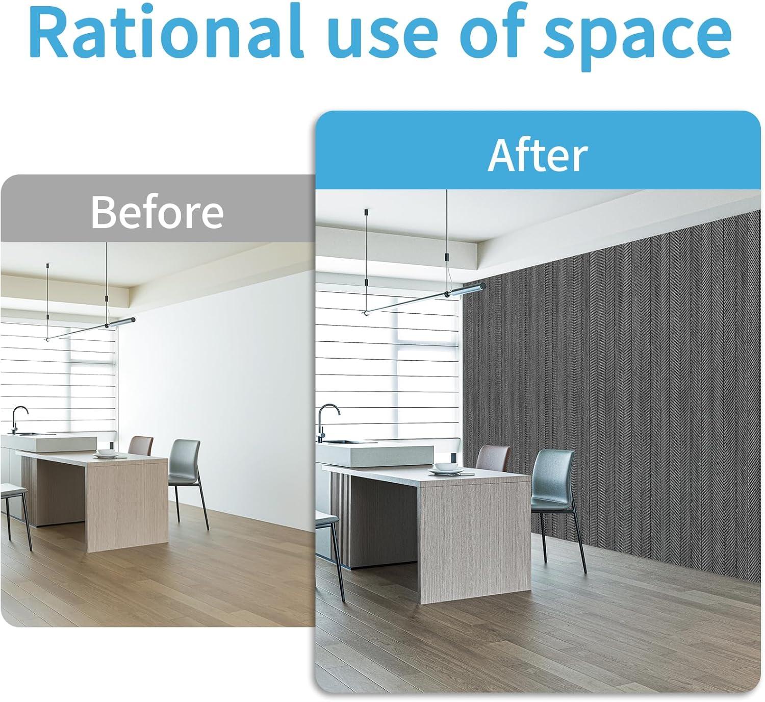 imageArt3d 4Pack GlueOn Wall Panels Wood Grain Texture Interior Wall Decor 104quotx12quot Recycled Polystyrene Wainscoting Panels Low Emission for Living Room BedroomEarth OakHerringbone Weathered Teak
