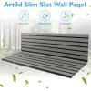 imageArt3d 4Pack GlueOn Wall Panels Wood Grain Texture Interior Wall Decor 104quotx12quot Recycled Polystyrene Wainscoting Panels Low Emission for Living Room BedroomEarth OakSixGrid Ash