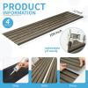 imageArt3d 4Pack GlueOn Wall Panels Wood Grain Texture Interior Wall Decor 104quotx12quot Recycled Polystyrene Wainscoting Panels Low Emission for Living Room BedroomEarth OakSixGrid Walnut