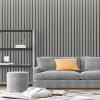 imageArt3d 4Pack GlueOn Wall Panels Wood Grain Texture Interior Wall Decor 104quotx12quot Recycled Polystyrene Wainscoting Panels Low Emission for Living Room BedroomEarth OakSixGrid Ash