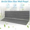 imageArt3d 4Pack GlueOn Wall Panels Wood Grain Texture Interior Wall Decor 104quotx12quot Recycled Polystyrene Wainscoting Panels Low Emission for Living Room BedroomEarth OakHerringbone Weathered Teak