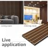 imageArt3d 4Pack Acoustic Wood Slat Wall Panels for Interior Decor 3D Fluted Sound Absorbing Wood Paneling for Accent Wall Ceiling Kitchen Living Room Bedroom Office 945 x 79 inch Deep Walnut