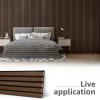 imageArt3d 4Pack Acoustic Wood Slat Wall Panels for Interior Decor 3D Fluted Sound Absorbing Wood Paneling for Accent Wall Ceiling Kitchen Living Room Bedroom Office 945 x 79 inch Deep Walnut