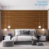 imageArt3d 4Piece 94 x 126 Inch Acoustic Lightweight Slat Wall Panel  Waterproof Wood Textured Wainscoting Panel of 33 SqFt for Bedroom Home Theater Office Accent Wall Matte BlackTeak