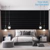 imageArt3d 4Piece 94 x 126 Inch Acoustic Lightweight Slat Wall Panel  Waterproof Wood Textured Wainscoting Panel of 33 SqFt for Bedroom Home Theater Office Accent Wall Matte BlackMatte Black