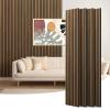 imageArt3d 4Piece 94 x 126 Inch Acoustic Lightweight Slat Wall Panel  Waterproof Wood Textured Wainscoting Panel of 33 SqFt for Bedroom Home Theater Office Accent Wall Matte BlackWalnut