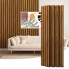 imageArt3d 4Piece 94 x 126 Inch Acoustic Lightweight Slat Wall Panel  Waterproof Wood Textured Wainscoting Panel of 33 SqFt for Bedroom Home Theater Office Accent Wall Matte BlackTeak