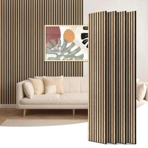imageArt3d 4Piece 94 x 126 Inch Acoustic Lightweight Slat Wall Panel  Waterproof Wood Textured Wainscoting Panel of 33 SqFt for Bedroom Home Theater Office Accent Wall Matte BlackBoxwood