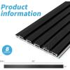 imageArt3d 8 Pack 104quot x 63quot Slat Wall Paneling Glossy Metal Finish WPC 3D Wall Panels Wavy Panels for Interior Wall Decor Living Room Bedroom  Steel GrayClassic BlackSquare