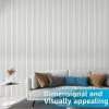 imageArt3d 8 Pack 104quot x 63quot Slat Wall Paneling Glossy Metal Finish WPC 3D Wall Panels Wavy Panels for Interior Wall Decor Living Room Bedroom  Steel GrayOffWhiteSquare