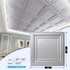 imageArt3d 12Pack Drop Ceiling Tiles 24x28 Inch PVC Panels in BlackBrushed Silver