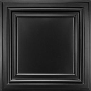 imageArt3d 12Pack Drop Ceiling Tiles 24x28 Inch PVC Panels in BlackSquare Black