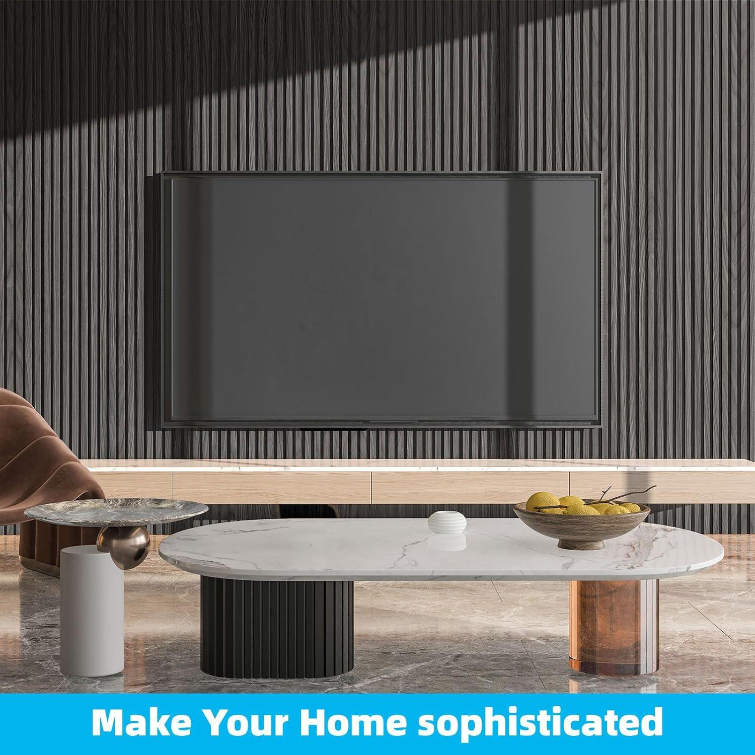 imageArt3d 6Pieces Wood Slat Panels for Stylish Interior Decor and Ceiling Decoration MDF 3D Textured Panel for Ceiling and WallSize 946 x 74 inWalnutAsh