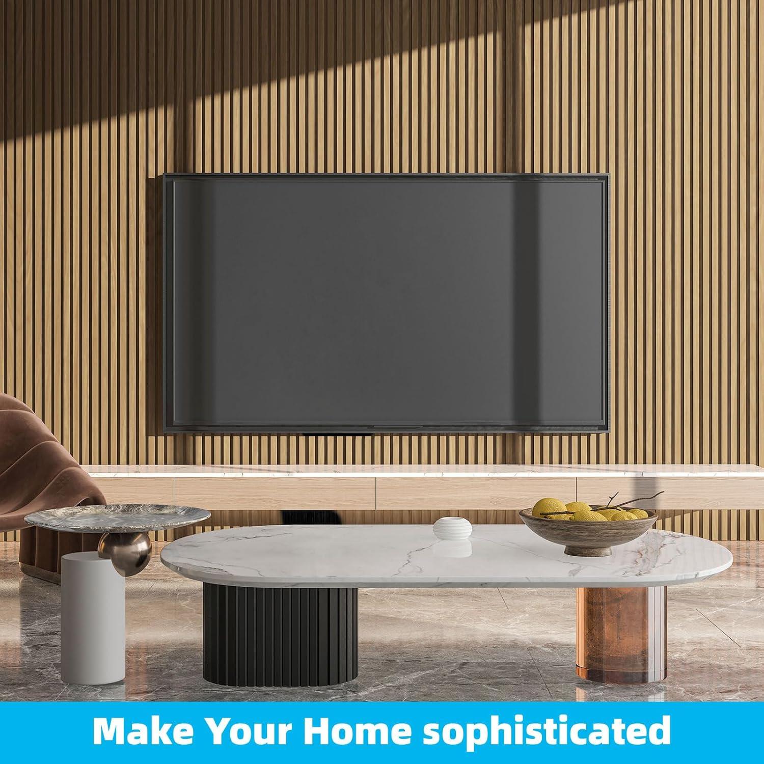 imageArt3d 6Pieces Wood Slat Panels for Stylish Interior Decor and Ceiling Decoration MDF 3D Textured Panel for Ceiling and WallSize 946 x 74 inWalnutBoxwood