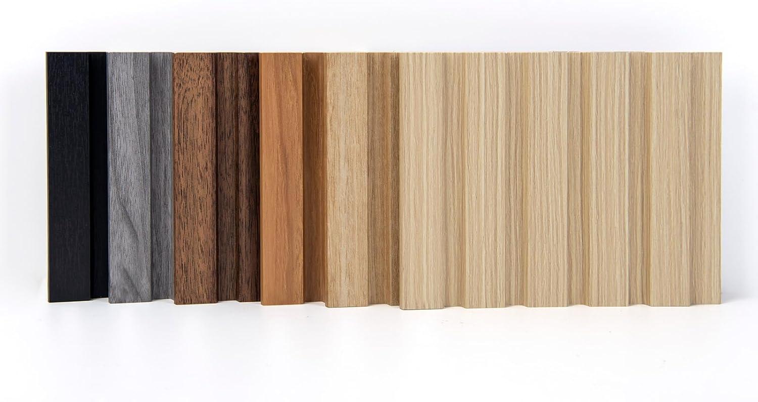 imageArt3d 6Pieces Wood Slat Panels for Stylish Interior Decor and Ceiling Decoration MDF 3D Textured Panel for Ceiling and WallSize 946 x 74 inWalnutSample