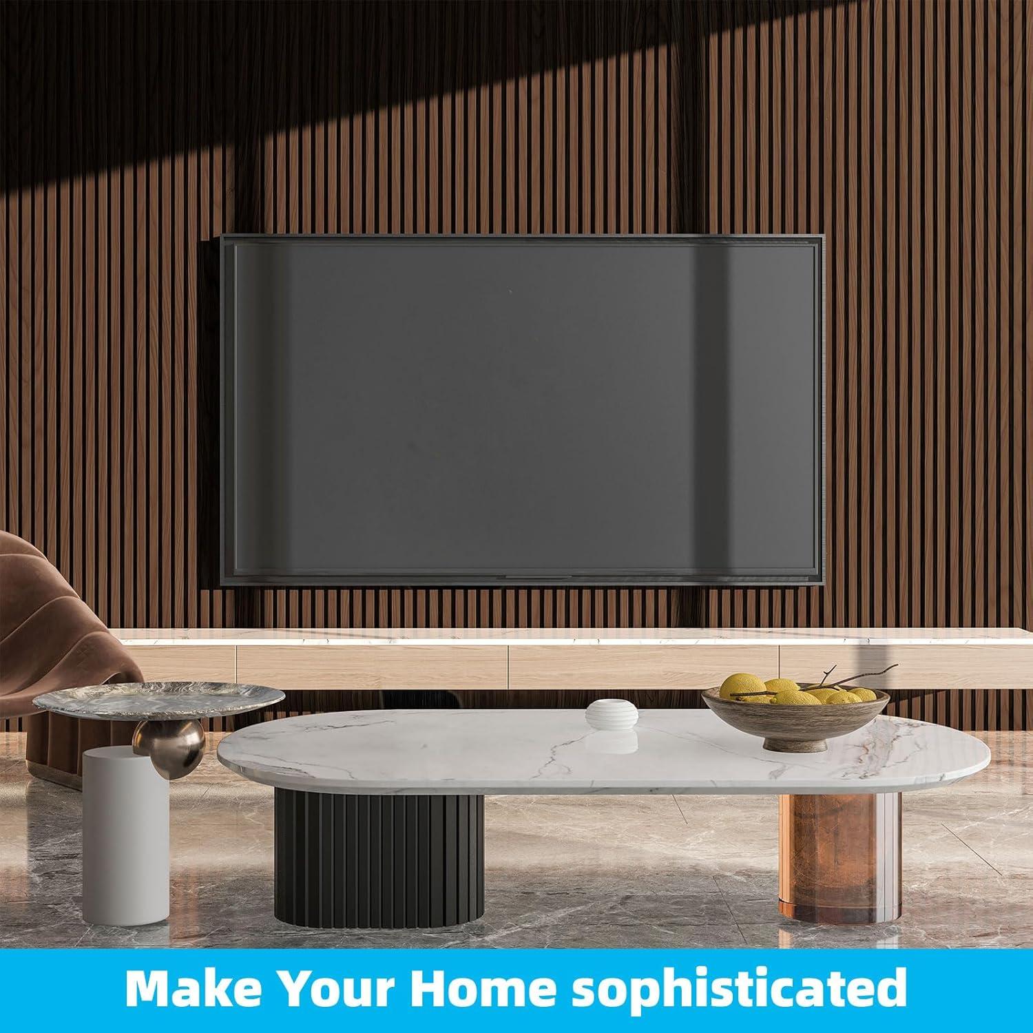 imageArt3d 6Pieces Wood Slat Panels for Stylish Interior Decor and Ceiling Decoration MDF 3D Textured Panel for Ceiling and WallSize 946 x 74 inWalnutWalnut