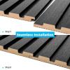 imageArt3d 6Pieces Wood Slat Panels for Stylish Interior Decor and Ceiling Decoration MDF 3D Textured Panel for Ceiling and WallSize 946 x 74 inWalnutMatte Black