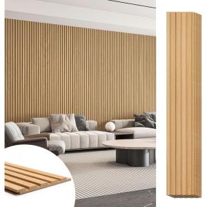 imageArt3d 6Pieces Wood Slat Panels for Stylish Interior Decor and Ceiling Decoration MDF 3D Textured Panel for Ceiling and WallSize 946 x 74 inWalnutBoxwood