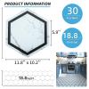 imageArt3d 10Pack Hexagon Peel and Stick Flooring Tile Marble Look Self Adhesive Waterproof Vinyl Floor Tile for Living Room Kitchen Bathroom Bedroom 118 x 102 Black MarbleWhite Marble
