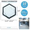 imageArt3d 10Pack Hexagon Peel and Stick Flooring Tile Marble Look Self Adhesive Waterproof Vinyl Floor Tile for Living Room Kitchen Bathroom Bedroom 118 x 102 Black MarbleWhite Marble