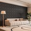 imageArt3d 33Pack 3D Wall Panel for Interior Wall Dcor Diamond Textured PVC Accent Wall Paneling for Living Room Bedroom Office TV Wall Background 118x118 Cover 32SqFt WhiteBlack
