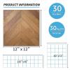 imageArt3d Peel and Stick Vinyl Floor Tiles 10Pack 12 x 12 inch Self Adhesive Waterproof Flooring Wood Planks for Kitchen Dining Room Bedrooms Cover 10 Sq Ft Light Brown AshHerringbone  Brown