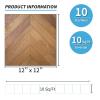 imageArt3d Peel and Stick Vinyl Floor Tiles 10Pack 12 x 12 inch Self Adhesive Waterproof Flooring Wood Planks for Kitchen Dining Room Bedrooms Cover 10 Sq Ft Light Brown AshHerringbone  Brown
