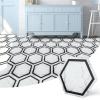 imageArt3d 10Pack Hexagon Peel and Stick Flooring Tile Marble Look Self Adhesive Waterproof Vinyl Floor Tile for Living Room Kitchen Bathroom Bedroom 118 x 102 Black MarbleWhite Marble