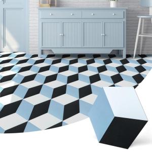 imageArt3d 10Pack Hexagon Peel and Stick Flooring Tile Marble Look Self Adhesive Waterproof Vinyl Floor Tile for Living Room Kitchen Bathroom Bedroom 118 x 102 Black MarbleBlueBlackWhite